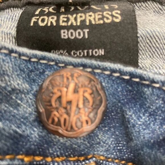 REROCK FOR EXPRESS, BootCut Size 8, Jeans Embroidered, pockets, distressed. - Picture 8 of 14